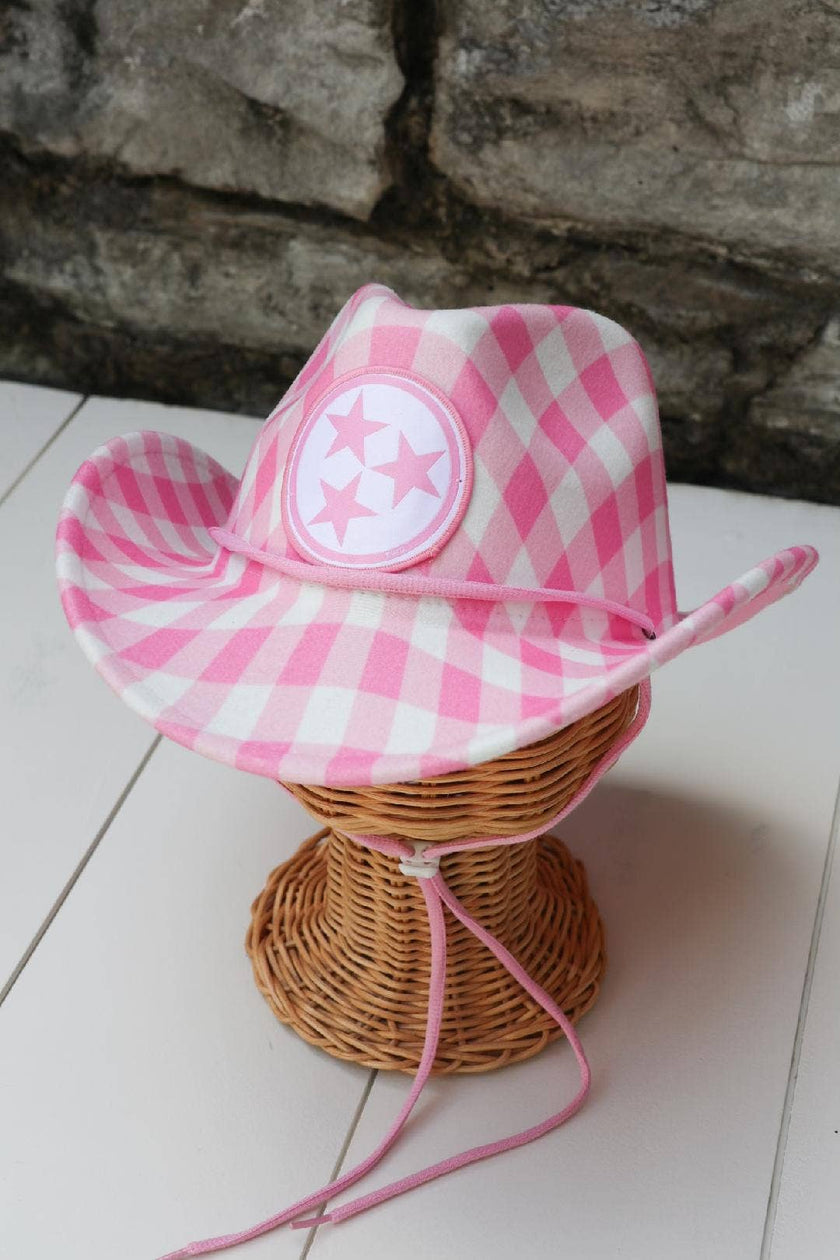Pink Gingham TN Cowgirl Hat 