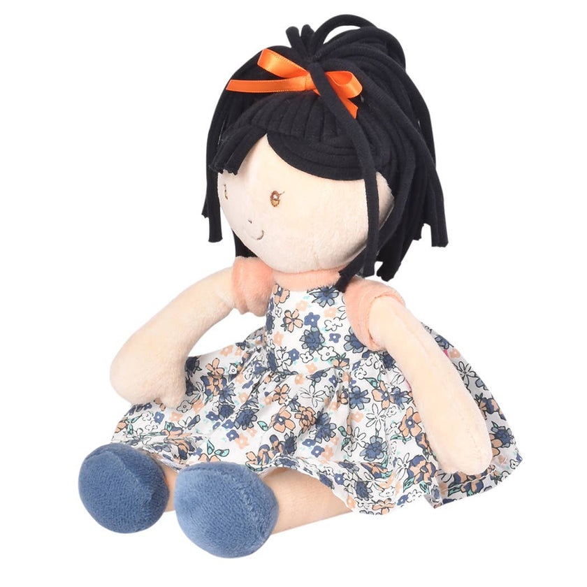 Tammy Lu Black hair with Blue Print Dress