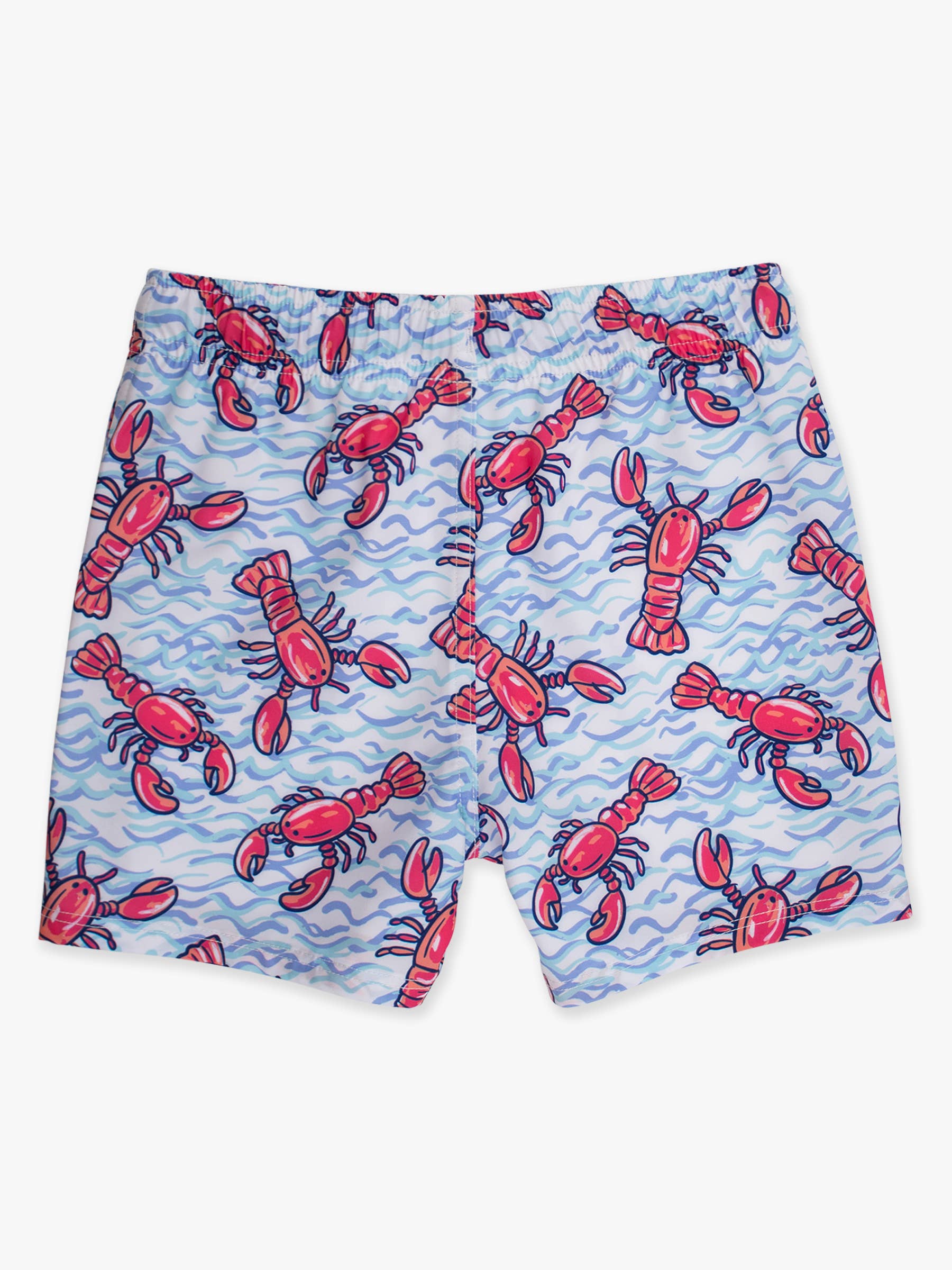 Boys Blue Lobster Lagoon Performance Hybrid Swim Trunks