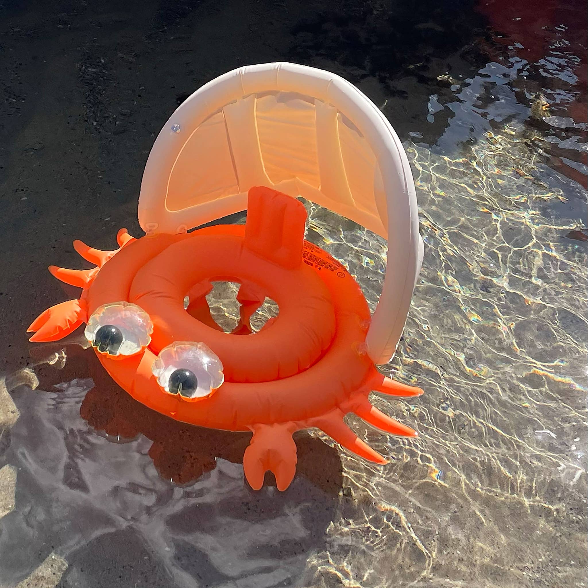 Baby Pool Float Sonny the Sea Creature Neon Orange