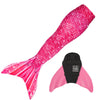 Bahama Pink Mermaid Tail + Monofin Set clothing for kids, girls, teens, and women (pool toy)