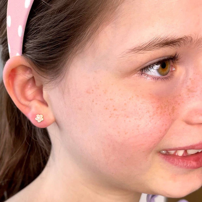 Pink Fancy Flower Cutie Children's Stud Earrings