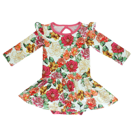 Roses Twirling Bamboo Bodysuit Dress