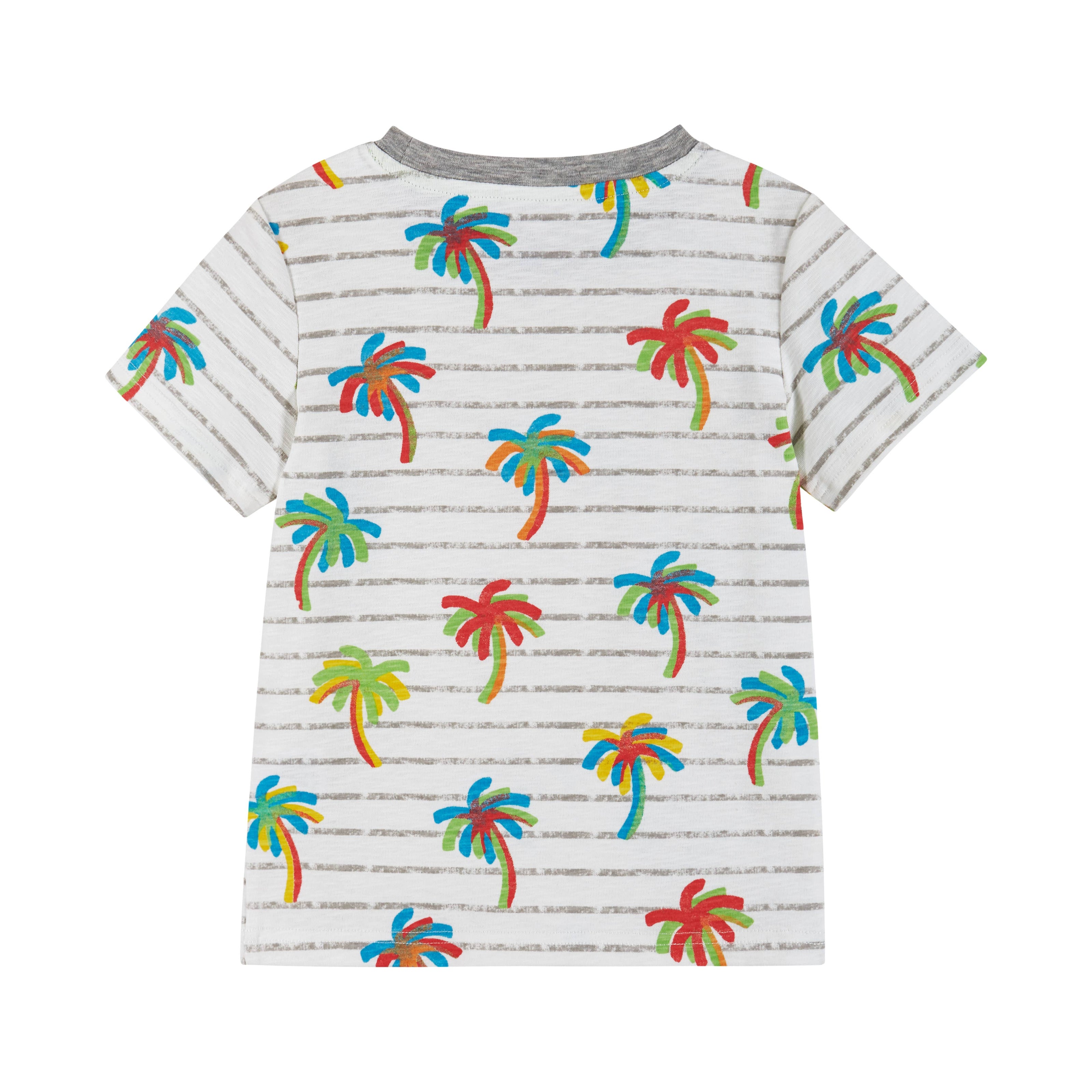 Boys Toddler Short Sleeve White Palm Printed Tee Shirt