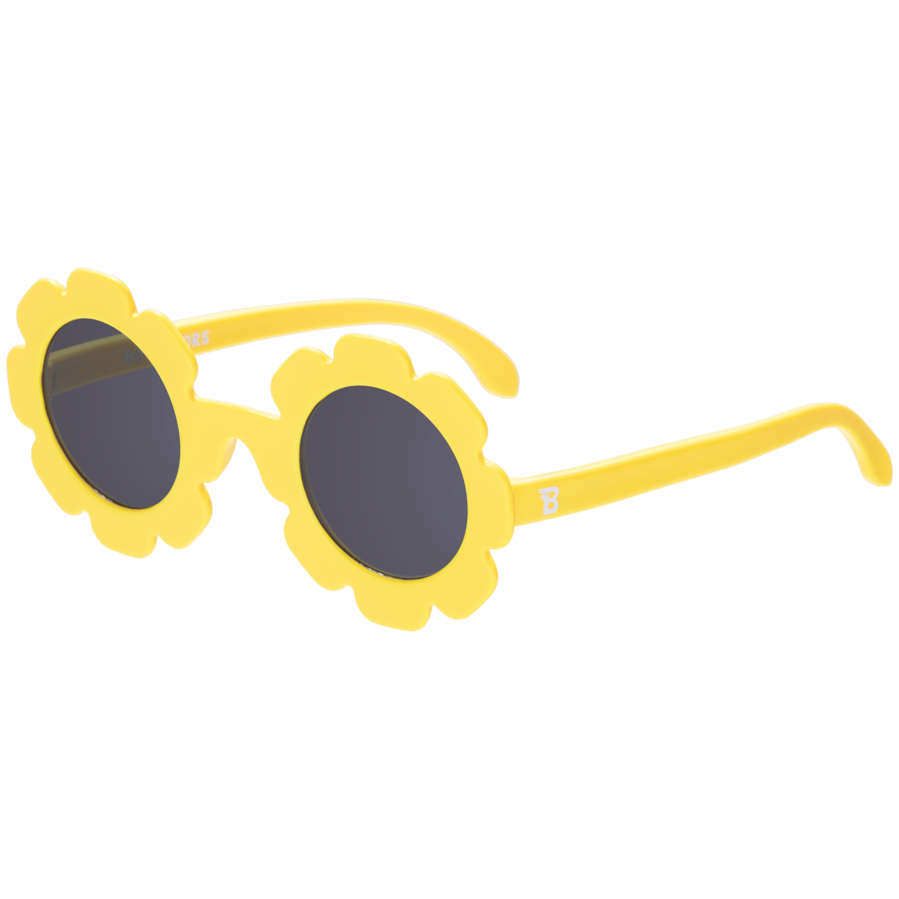 Neon Yellow Flower Kids Sunglasses on