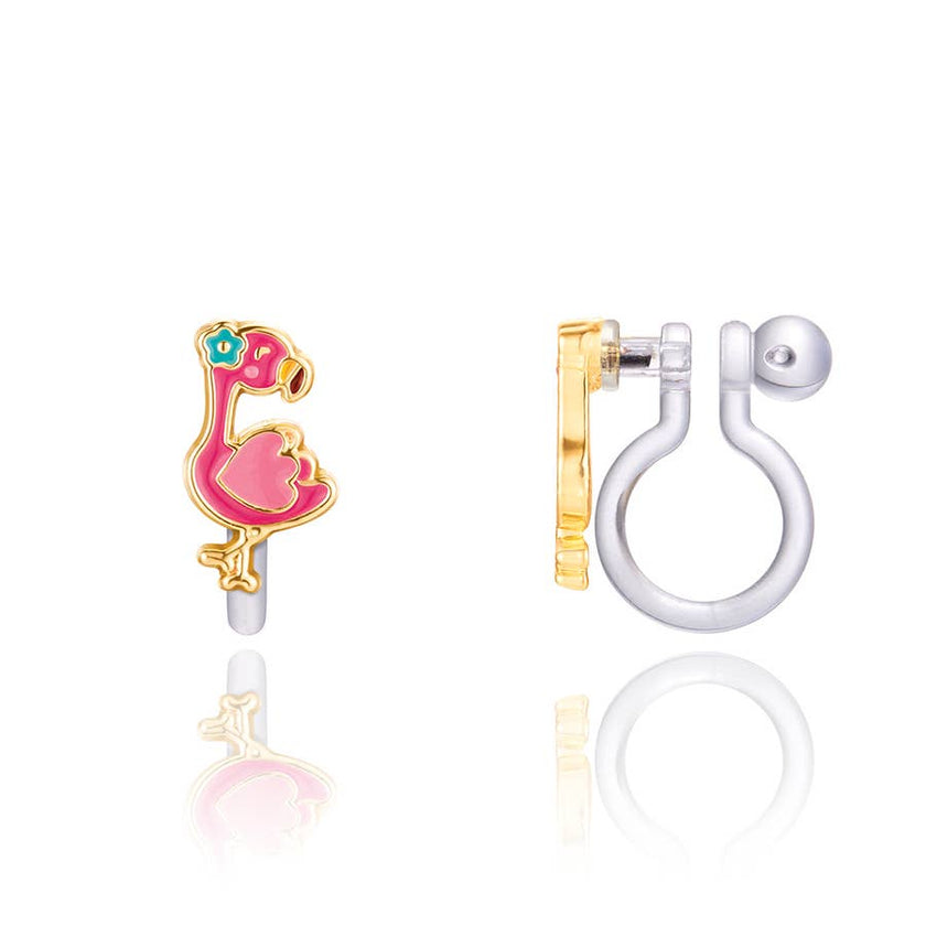 CLIP ON Cutie Earrings | Fantastic Flamingo