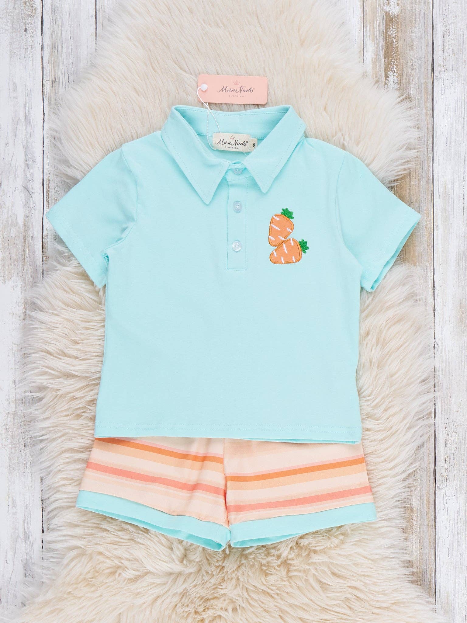 Bunny Hop Carrot Trail Embroidered Outfit