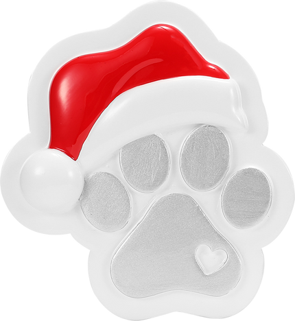 Paw Print with Santa Hat Personalized Ornament