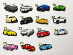 Pick your own Cars race cars shoe charms