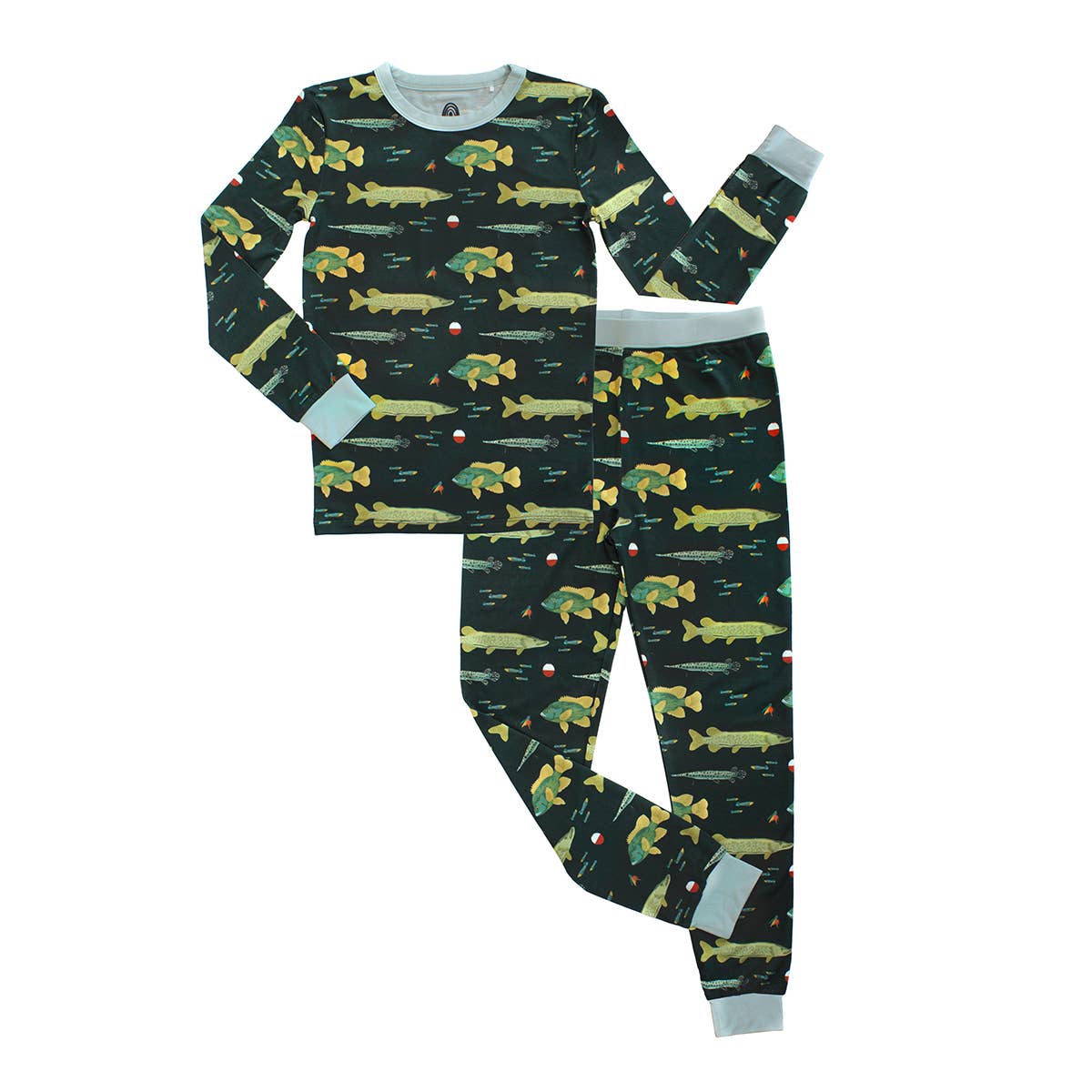 Gone Fishing Two-Piece Bamboo Long Sleeve Pajama Kids Pants Set