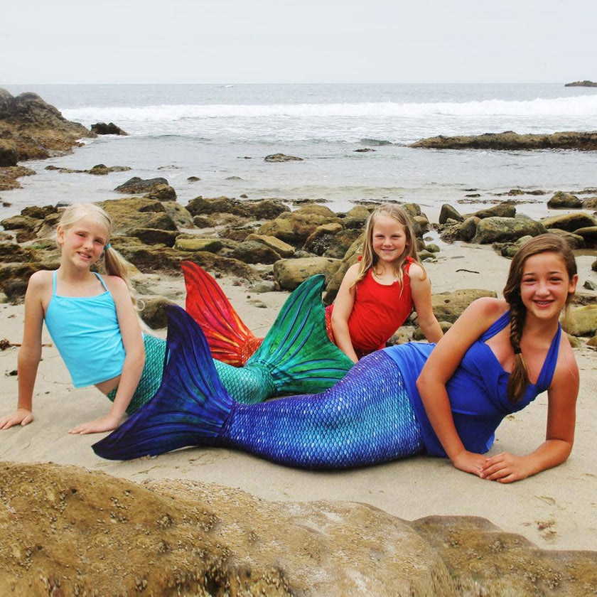 Ocean Deep Mermaid Tail + Monofin Set for kids, girls, teens, and women (pool toy)