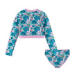 Long Sleeve Rashguard Set - Blue Tie Dye