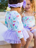 Mermaid Princess Tulle Skirted One Piece Rash Guard