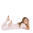 Pink Gingham Two-Piece Bamboo Short Sleeve Pajama Kids Pants Set
