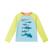 Boys Long Sleeve Rashguard Set | Aqua & Lime Shark