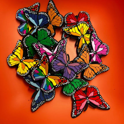 DELETE Pick your own Colorful Butterfly Design Theme Shoe Charms Best Quality JuliesDecalDesign: Large #4 rainbow