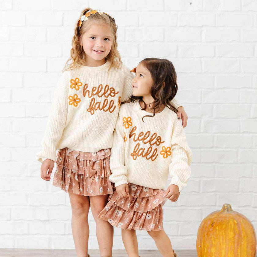 Ditsy Fall Floral Printed Tiered Tutu - Kids Clothing