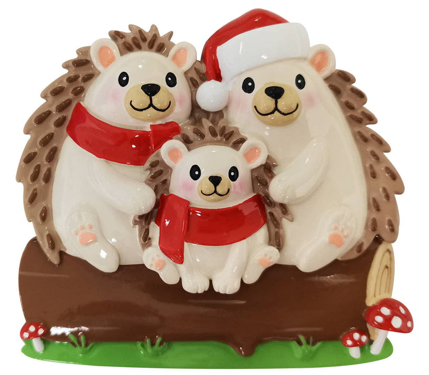 Hedgehog Family Personalized Christmas Ornament