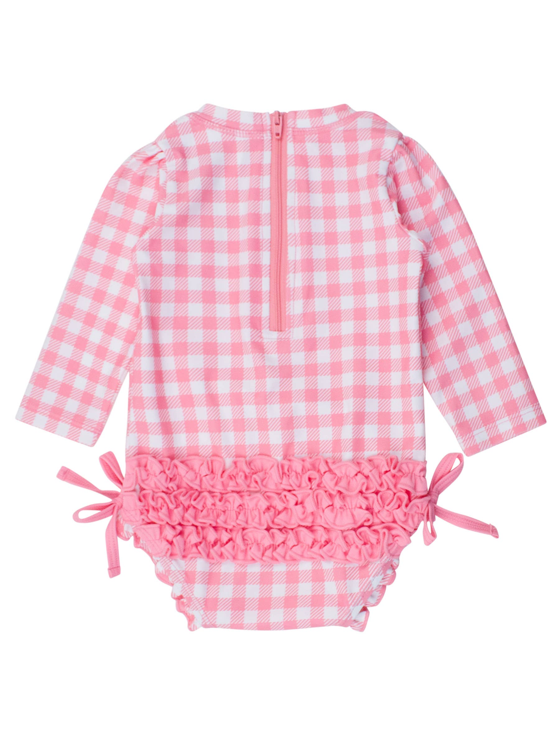 Bubblegum Gingham Long Sleeve One Piece Rash Guard