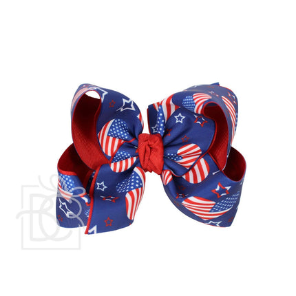 Layered Patriotic Heart Bow