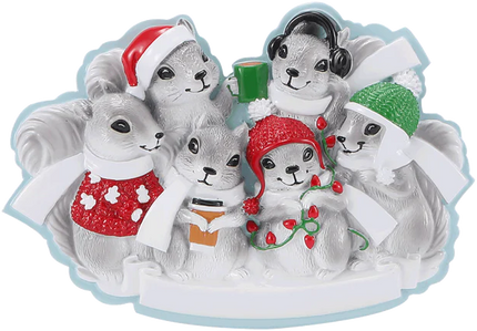 Grey Squirrel Family Personalized Ornament