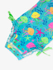 Baby Girls Neon Jelly Time Long Sleeve One Piece Rash Guard Swimsuit