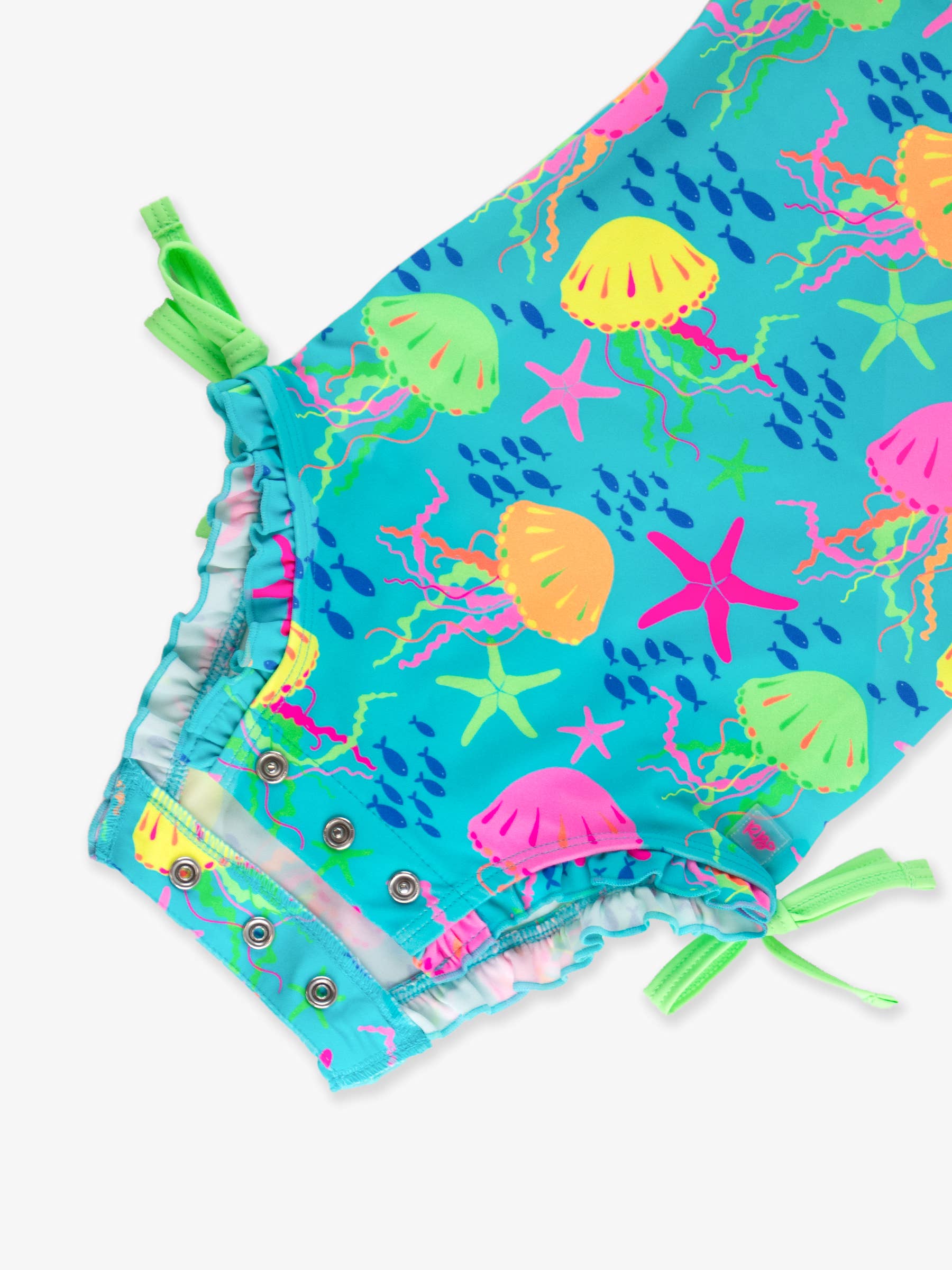 Baby Girls Neon Jelly Time Long Sleeve One Piece Rash Guard Swimsuit