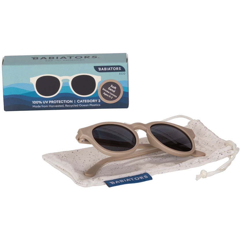 Kids Eco Collection: Keyhole Sunglasses in Soft Sand