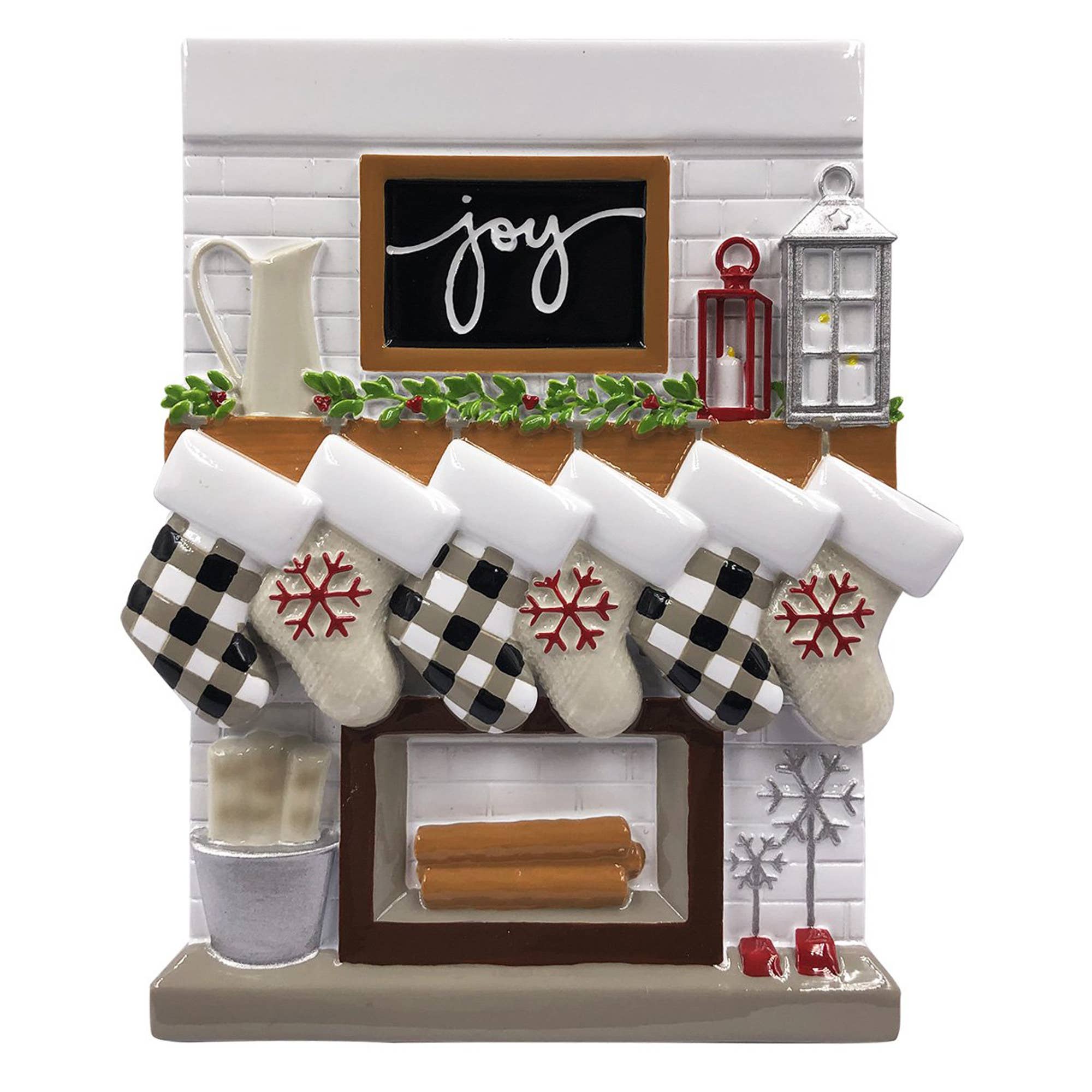 Fireplace Mantle Family Personalized Ornament