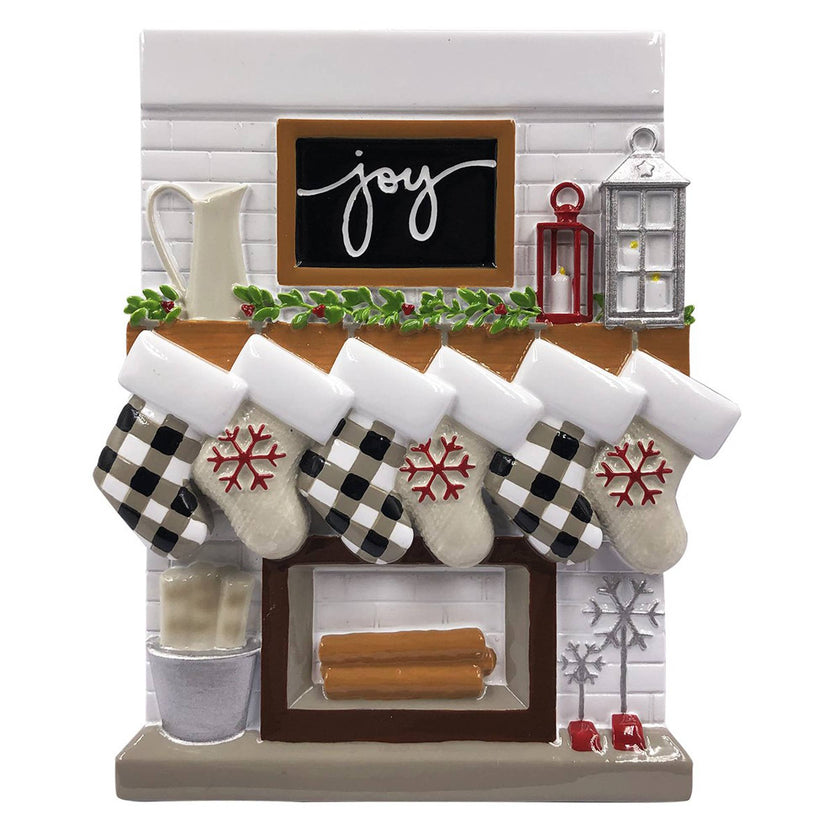 Fireplace Mantle Family Personalized Ornament