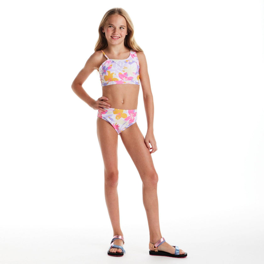 Tween Girls Asymmetrical Bikini | Palm Print