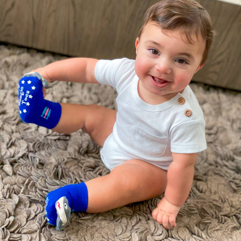 Blue Shark Rattle Socks