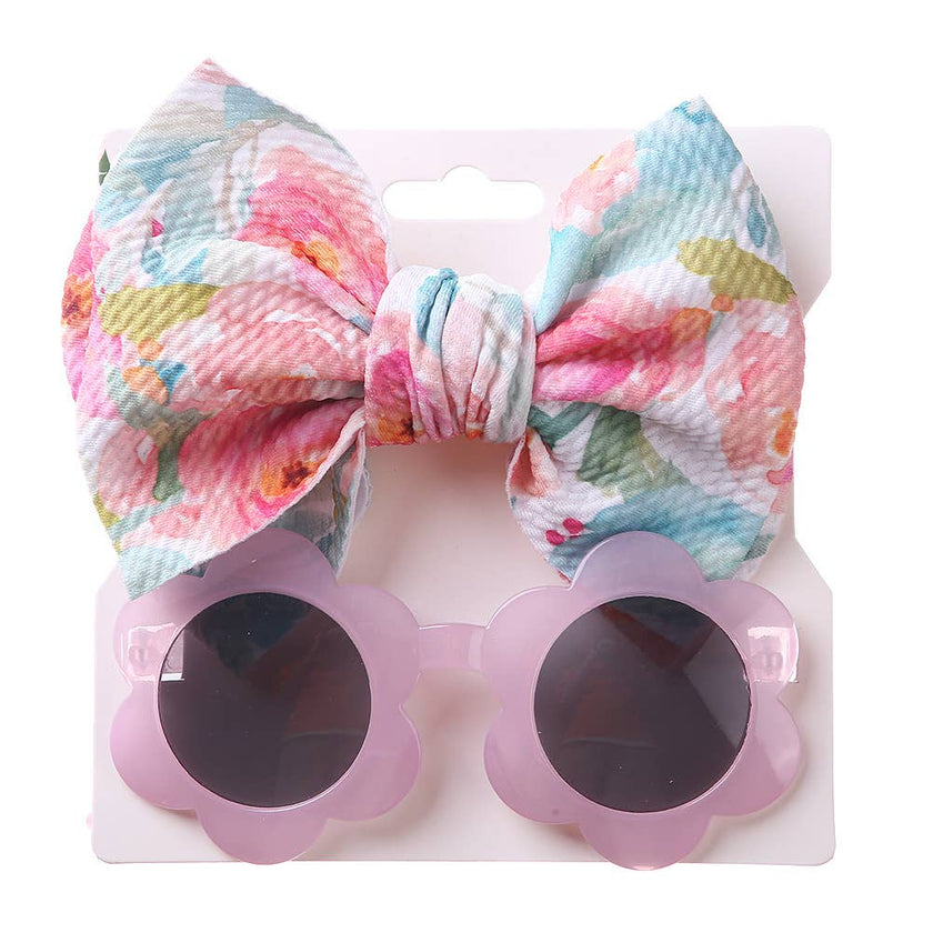 Sunglasses and Floral Headband Set