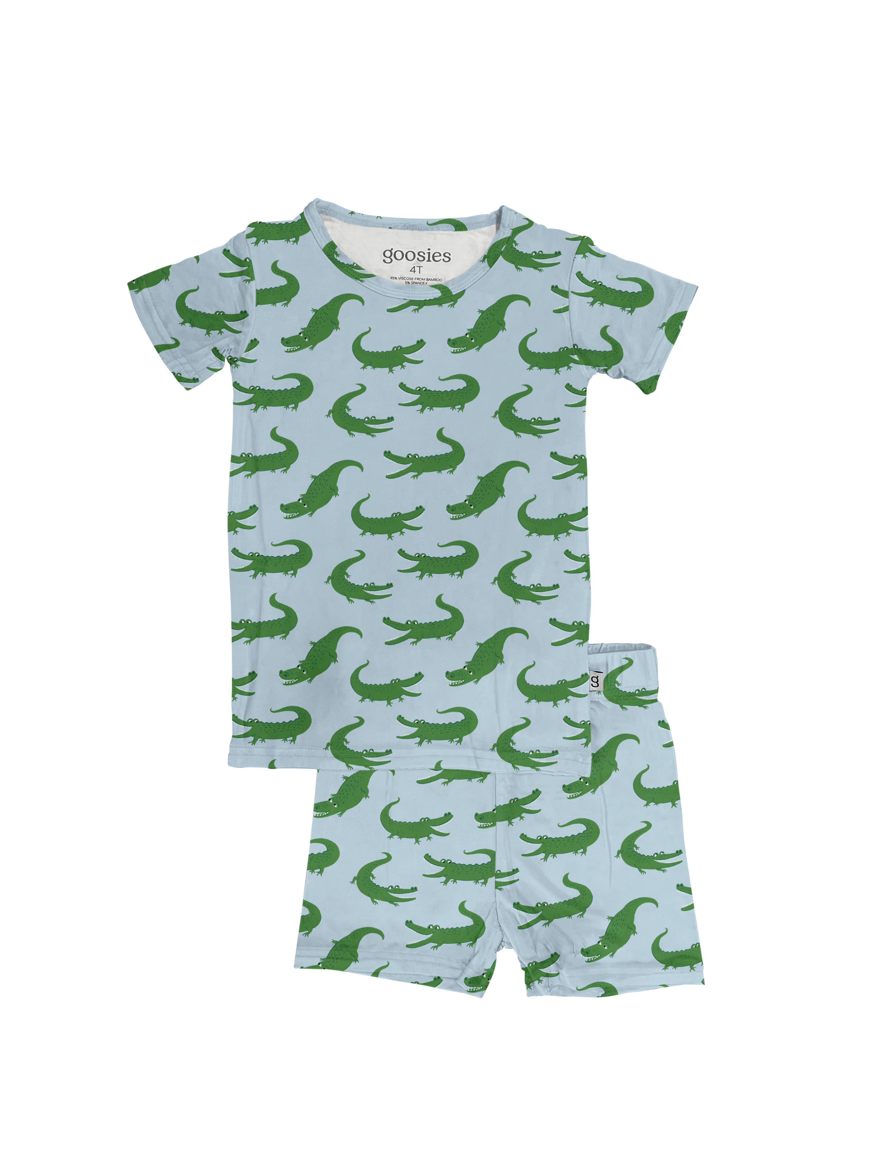 Short Sleeve Two Piece PJs - Alligators