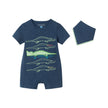 Infant Graphic Knit Romper & Bib | Crocodile Slub