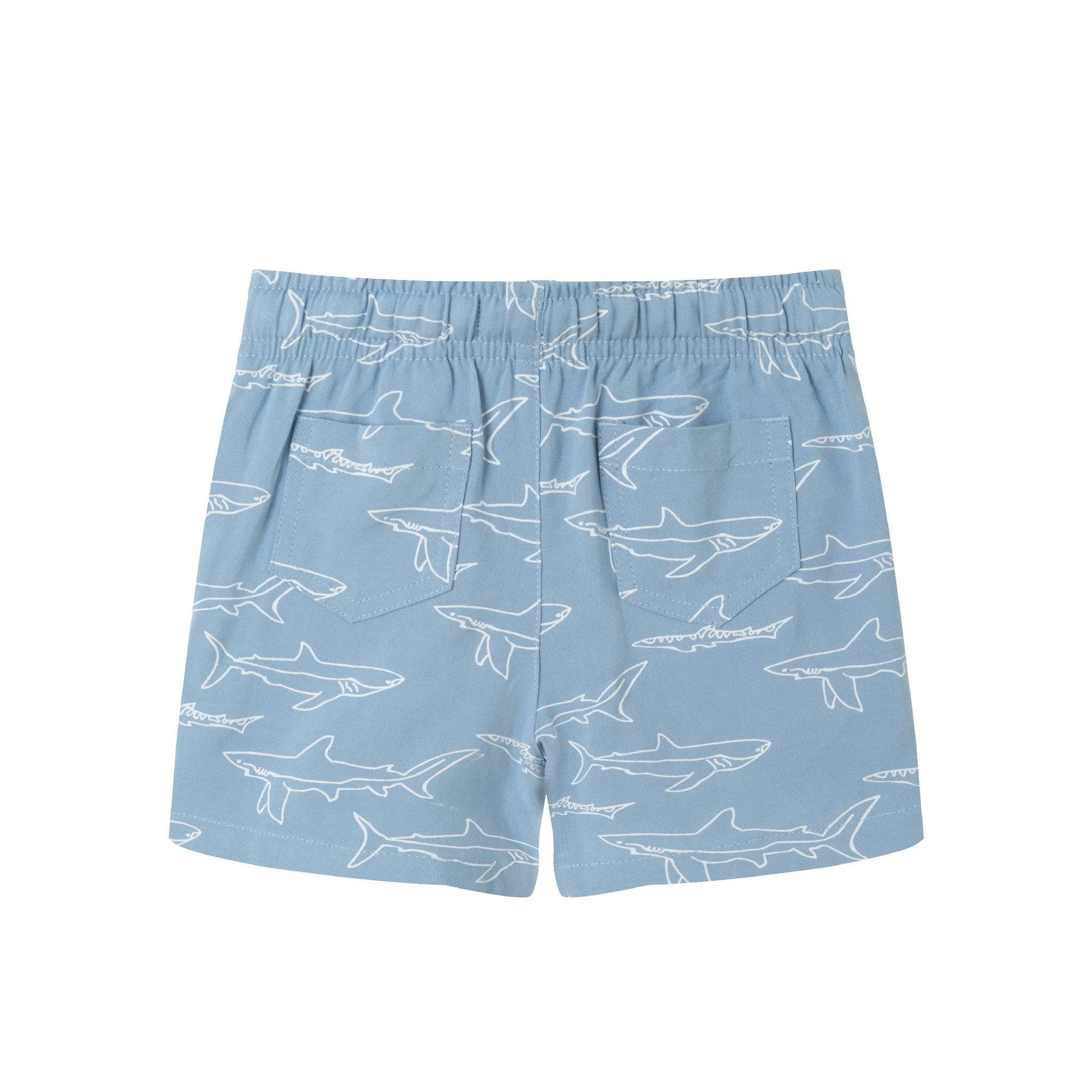 Infant Shark Print Buttondown Set | Blue