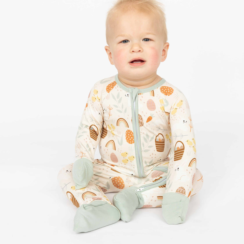 Easter Bamboo Pajamas - Hop to It Baby Convertible Pajamas