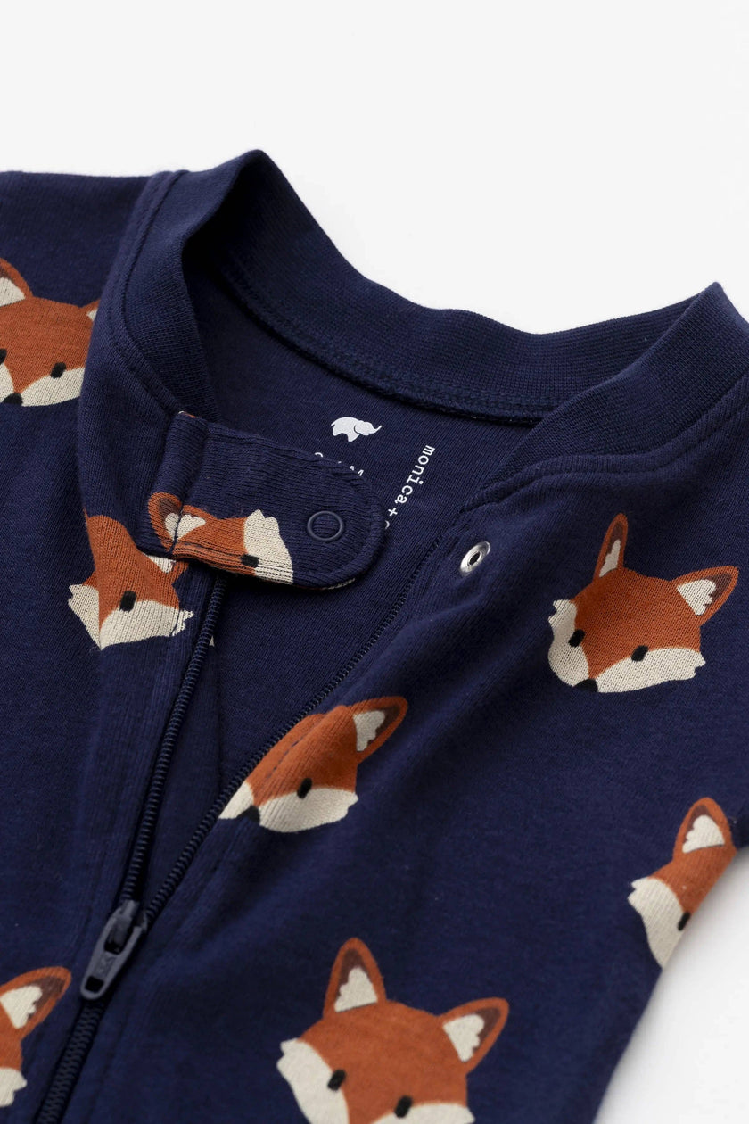 One-Piece Baby Pajamas Fox Friends Organic Cotton