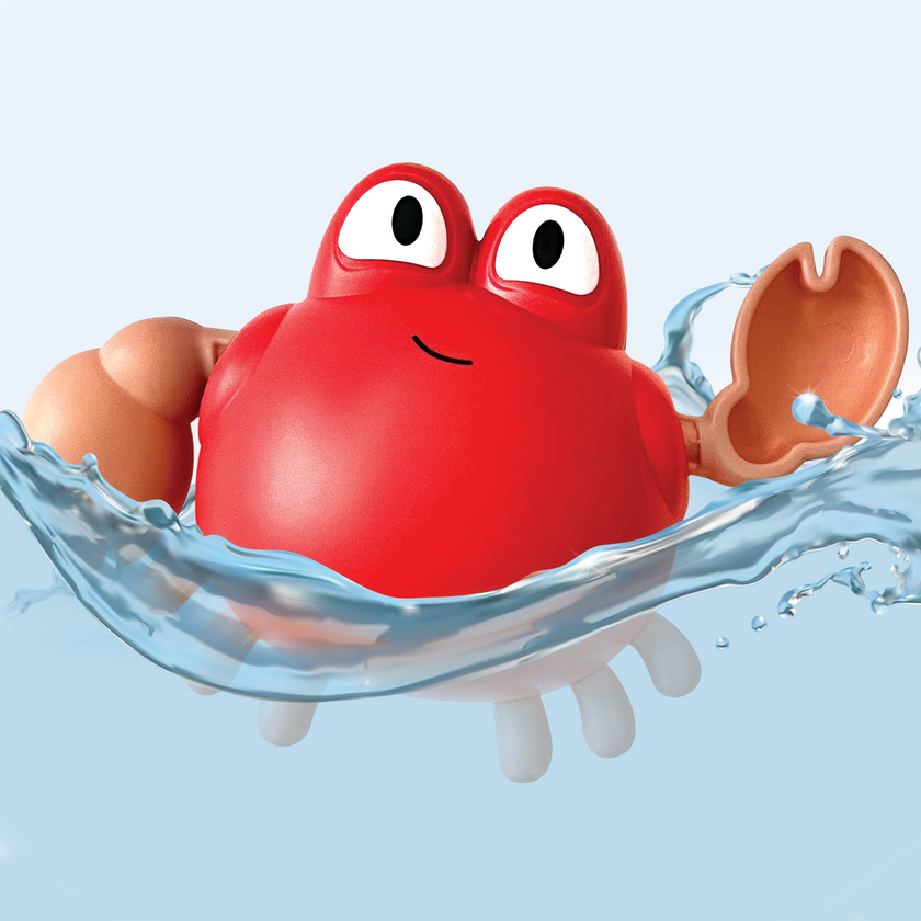Bath Time for Little Crab - Children's Waterproof Hand Puppet Book and Swimming Toy