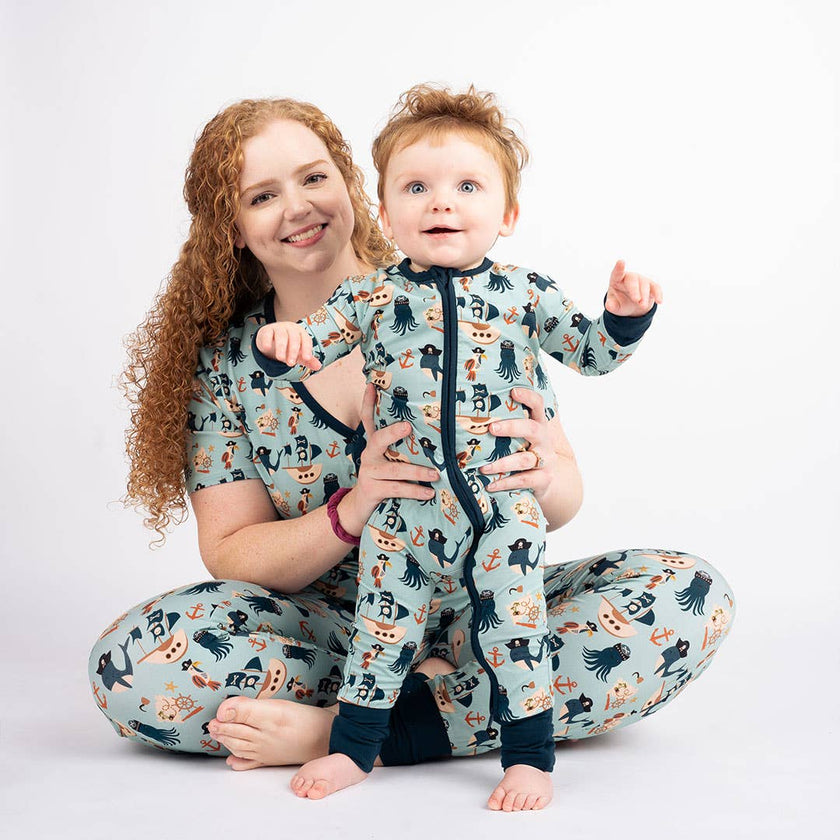 Pirate Bamboo Baby Pajama - Pirate's Life, Convertible