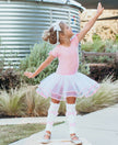 White Ballet Bow Dance Leg Warmers