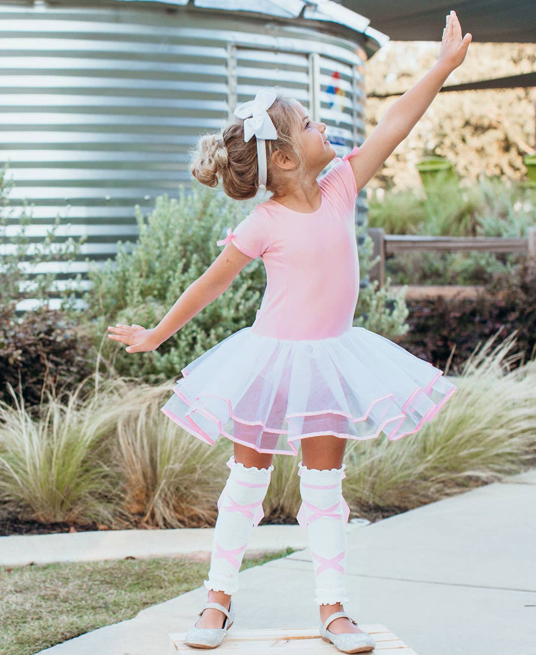 White Ballet Bow Dance Leg Warmers