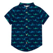 Kids Blue Shark Short-Sleeve Button-Up