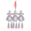 Sock Monkey Family Personalized Ornament