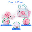 Plush Animal Set with Purse - Sea Turtle Pink
