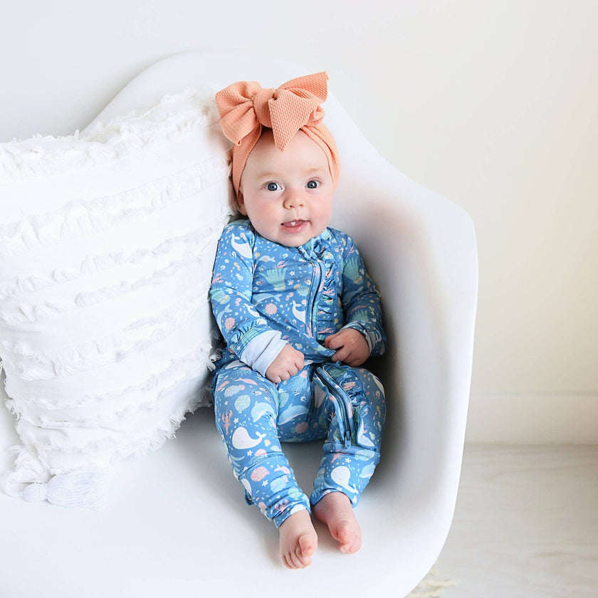 Bree Ruffle Zip Bamboo Baby One Piece