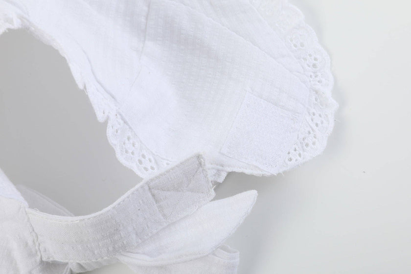 White Summer Baby Bonnet Sunhat