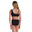 Tween Girls Rib Asymmetrical Bikini | Black