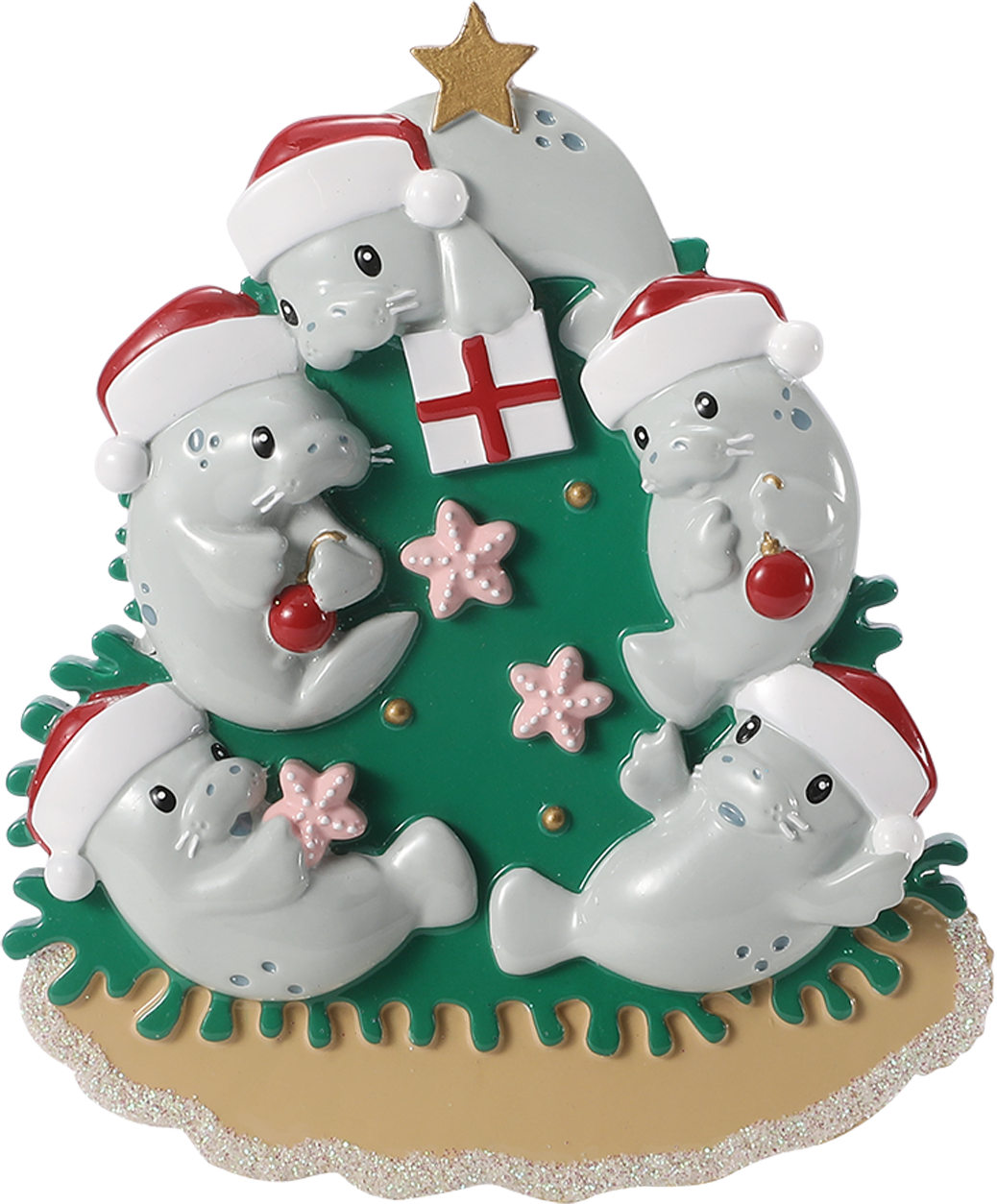 Manatee Family Decorating Tree Personalized Ornament
