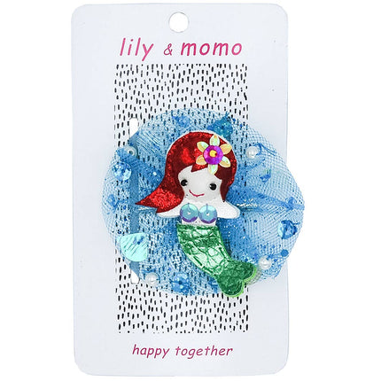 Tulle Mermaid Hair Clip- Ocean Blue